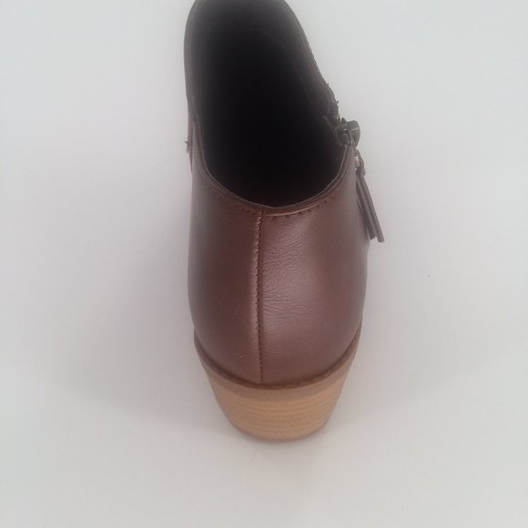 Brown Motorcycle Boot with side zipper Size 6.5W - Picture 5 of 6